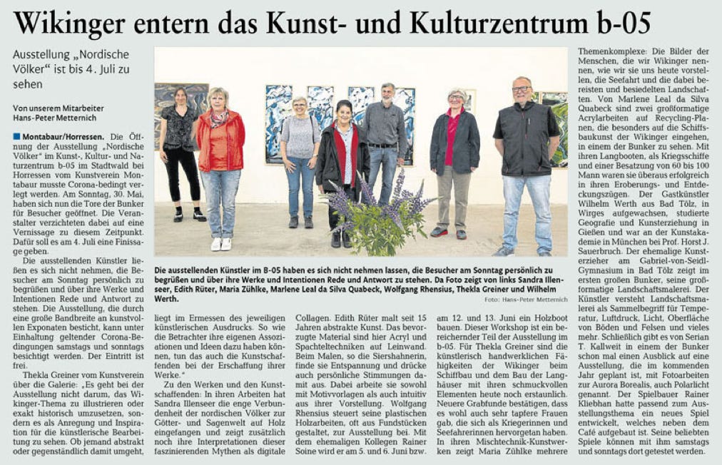 Artikel: Wikinger entern das Kunst- und Kulturzentrum b-05 der Westerwälder-Zeitung