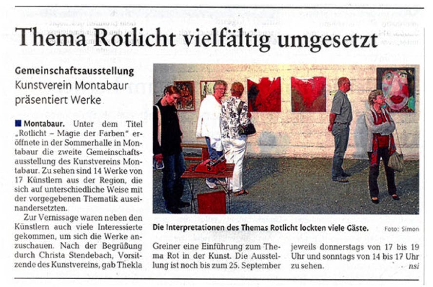 Plakat zur Ausstellung: Rotlicht