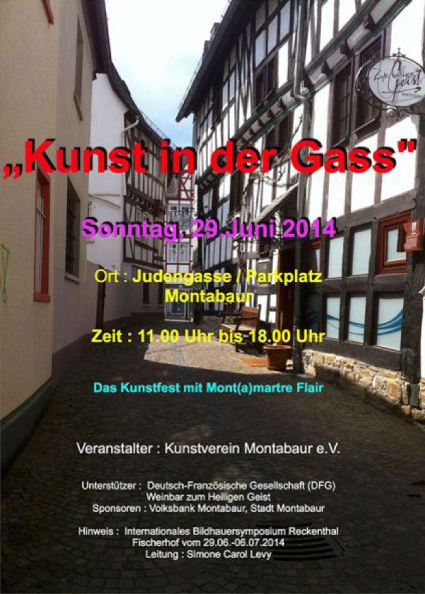 Plakat zur Veranstaltung: Kunst in der Gass 2014