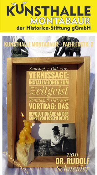 Plakat der Austellung: Installationen zum Zeitgeist